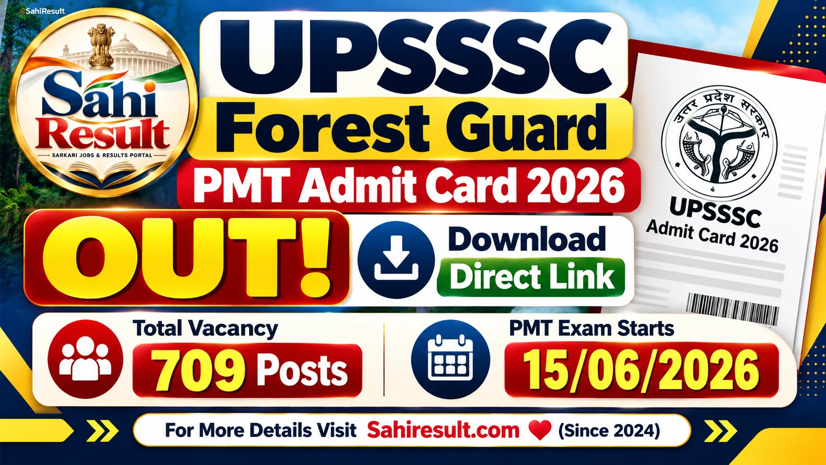 UPSSSC Forest Guard PMT Admit Card 2026 UPSSSC Forest Guard PMT Admit Card 2026 Out – Download Direct Link