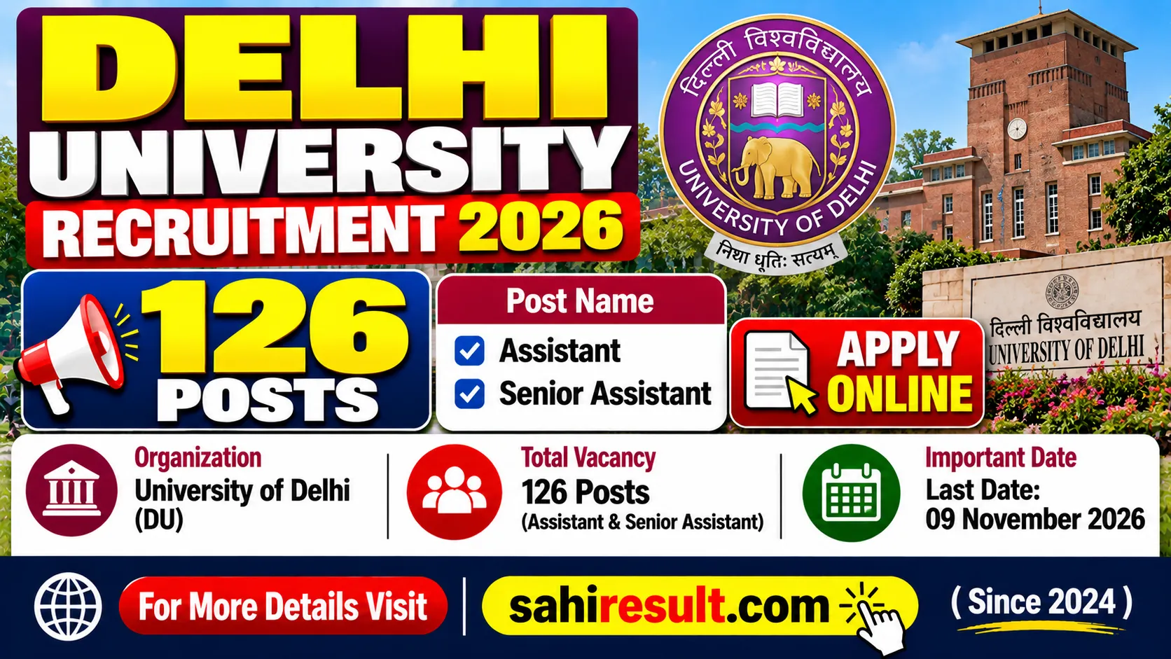 Delhi University Recruitment 2026 Delhi University Recruitment 2026