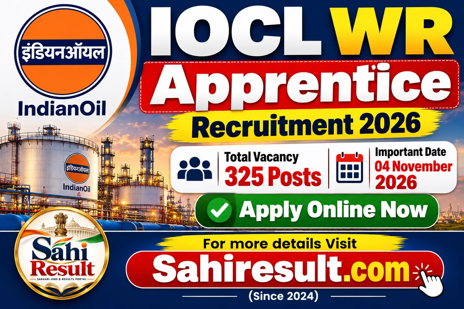 IOCL WR Apprentice Recruitment 2026 for 325 Apprentice Posts
