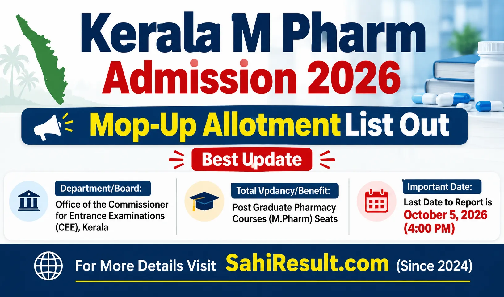 Kerala M Pharm Admission 2026