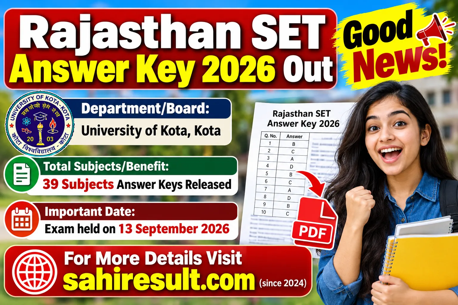 Rajasthan SET Answer Key 2026 – Subject Wise PDF Rajasthan SET Answer Key 2026 Out – Subject Wise Answer Key PDF