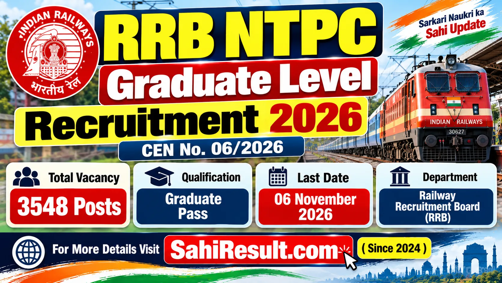 RRB NTPC Graduate Level Recruitment 2026 RRB NTPC Graduate Level Recruitment 2026