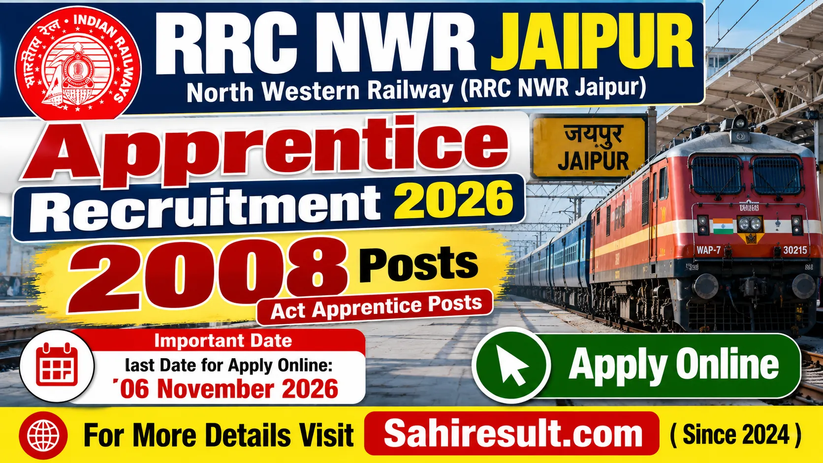 RRC NWR Jaipur Apprentice 2026 RRC NWR Jaipur Apprentice 2026