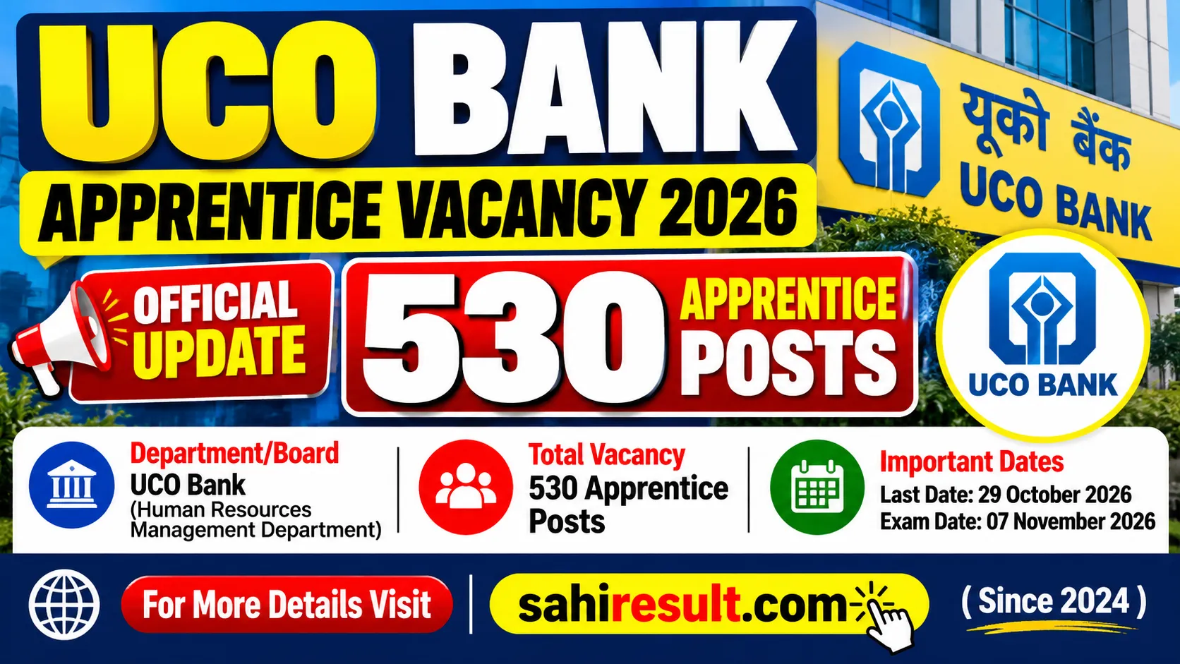UCO Bank Apprentice Vacancy 2026 UCO Bank Apprentice Vacancy 2026