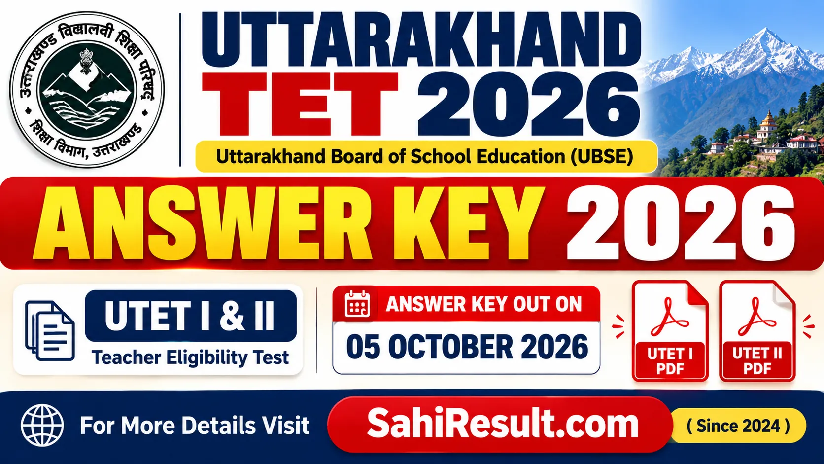 Uttarakhand TET Answer Key 2026 – UTET I and II Official Answer Key PDF